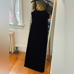 R&M Richards Black Spaghetti Strap Slip Maxi Dress